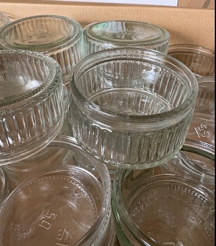 130 empty jars for - for, dessert
