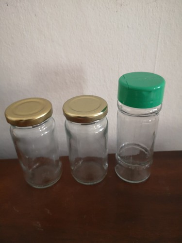 Three empty glass herb - three,