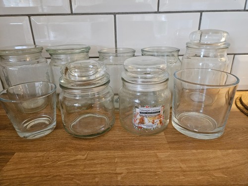 Empty glass candle jars - glass,