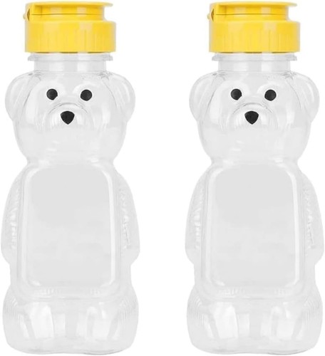 2pcs yellow plastic bear - 8, oz