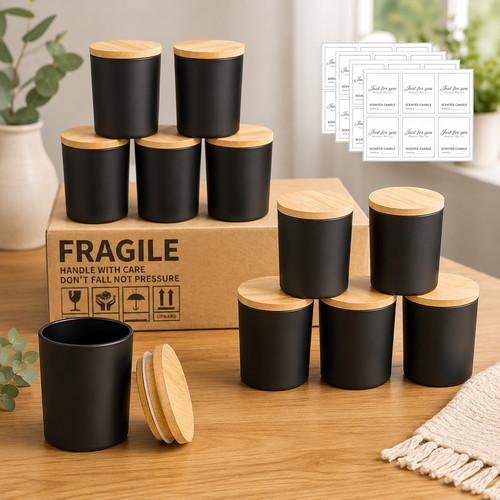 Pack candle glass jars 7oz - candle,