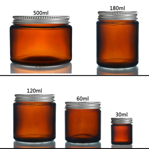 Amber glass jars - jars, with