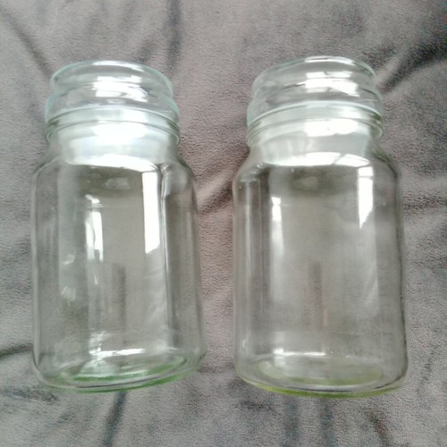 Empty glass jars tall - x2,