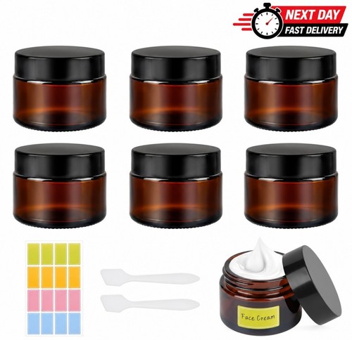 50ml amber glass jars - amber,