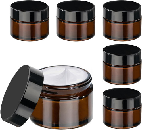 50ml amber glass jars - 50ml, 6pcs