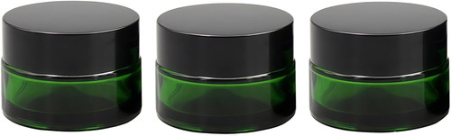 3pcs empty green glass cream - empty,
