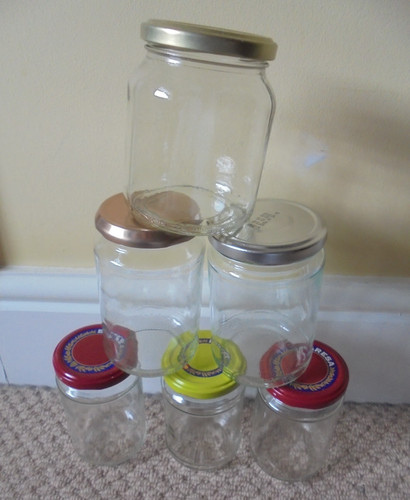 Empty used glass jam - used,