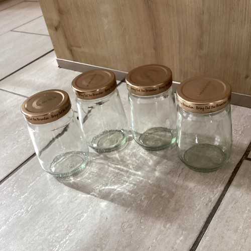 Empty round glass jars - 4,