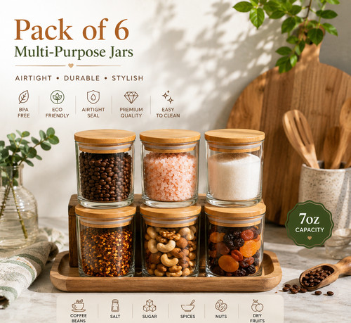 7oz multi purpose glass jars - 7oz, multi-purpose