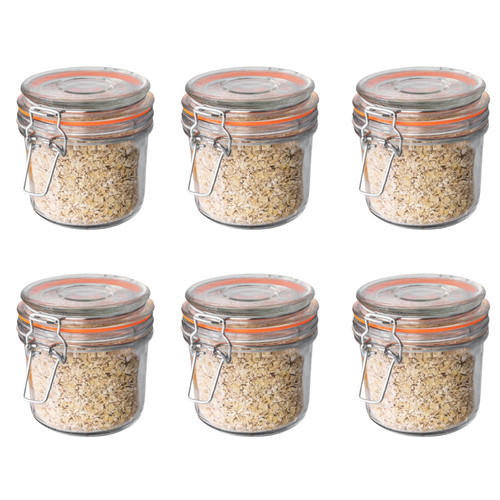 Glass clip storage jar - glass,
