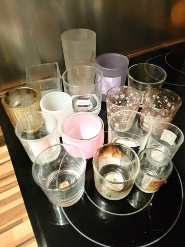 X16 empty glass candle - glass,