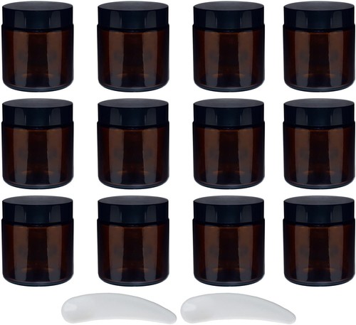 12pcs 100ml amber glass jars - 12pcs,