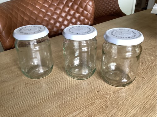 Empty round glass - jam, jars
