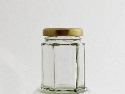 Hexagonal jars glass jam - jars,