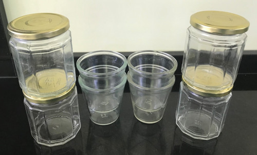 Empty sided jars - 12, 4