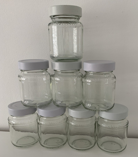 Empty clean glass jam sauce - 8x,