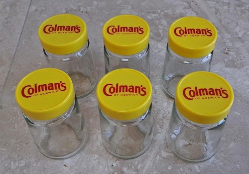 Empty colman mustard jars - 6x,